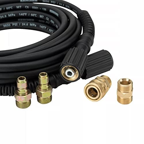 Kärcher 25' High Pressure Replacement/Extension Hose for Pressure Washers - 3600 PSI - Adapters Included - Quick Connect/M22