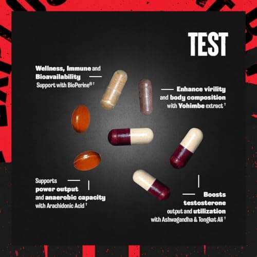 Animal Test Testosterone Booster for Men - Male Enhancing Supplement Libido Booster for Strength Athletes & Bodybuilders to Increase Stamina, Endurance, Muscle Growth, All-in-One Packs – 21 Day Cycle