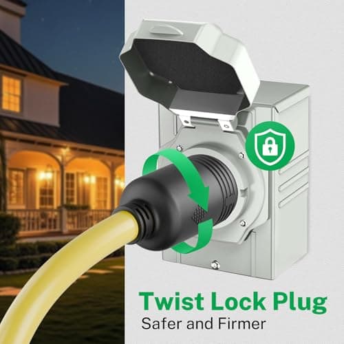 FIRMERST Generator Extension Cord 30 amp Twist Lock Plug 12 Feet, NEMA L14-30P to L14-30R