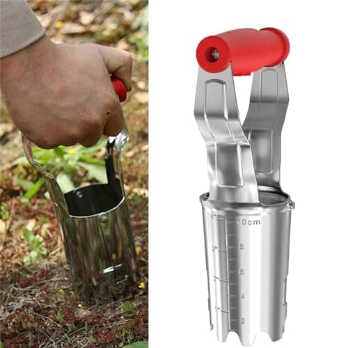 FLORA GUARD Bulb Planter with Depth Markers - Automatic Soil Releasing Seed Bulb Transplanter for Planting/Digging Tulips, Daffodils, Dahlias and More!