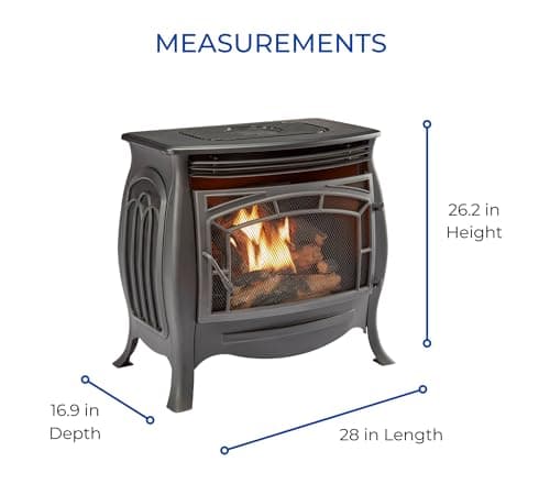 Duluth Forge Dual Fuel Ventless Gas Stove - Model FDSR25, Matte Finish, Remote Control