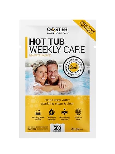 3in1 Weekly Hot Tub Cleaner, Conditioner, Clarifier - Hot Tub Chemicals for Standard & Inflatable Spas - Spa Chemicals for Crystal Clear & Sparkling Clean Water - Made in USA (4 Week Kit)