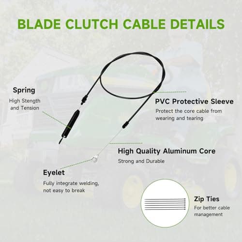 HIAORS 532435111 Deck Engagement Clutch Cable for Craftsman YS4500 YT3000 YT4000 YTS 4000 DYS4500 DLS 3500 Husqvarna Poulan Pro Riding Mower Lawn Tractor Lawnmower Parts 435111 197257 408714 532408714