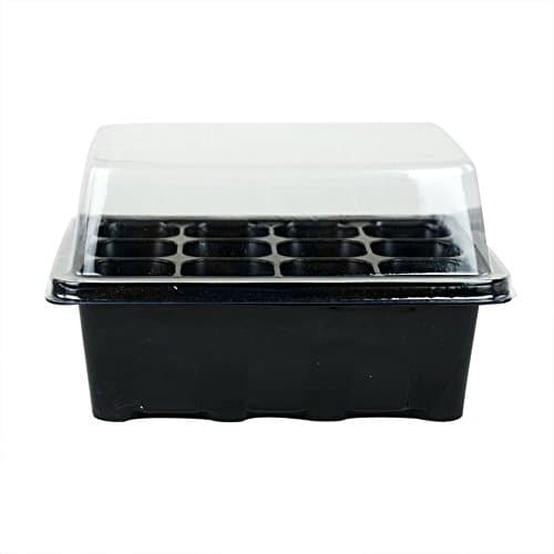10 Sets of Plant Seedling Starter Trays – 12 Cells per Tray with Dome, Durable Reusable Plant Germination Kit with Dibber & Widger