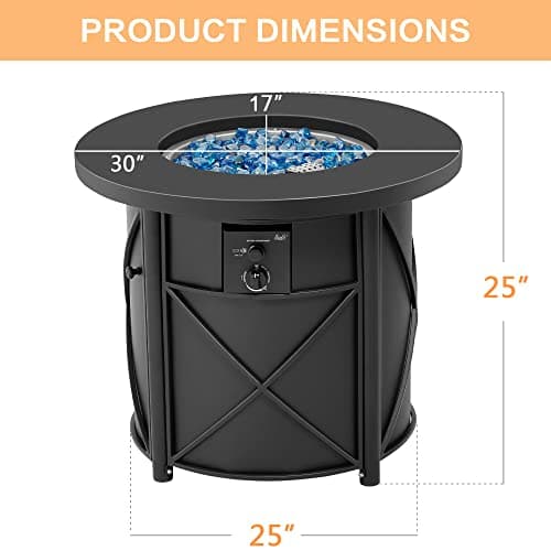 BALI OUTDOORS 50000 BTU Propane Fire Pit for Outdoor, 30 in Fire Pit Table Outdoor, Round Firepits for Outside Backyard, Patio