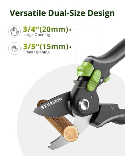 Pruning Shears for Gardening - 8.5" SK5 Garden Shears Cuts 10000+ Times Staying Sharp - Garden Scissors with One-handed Unlocking & Adjustable Handle- Garden Clippers Gardening Tools for Men Women