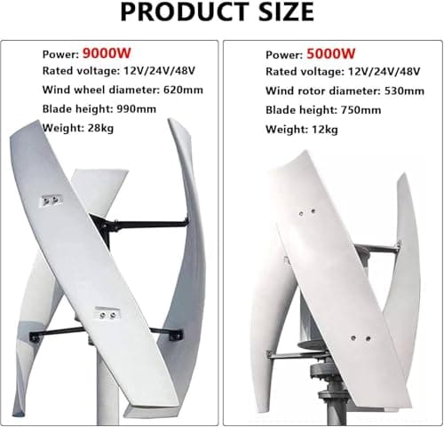 Wind Mill Generator Kit,Vertical Wind Turbine,Wind Turbine Generator Kit for Home,Wind Turbine Generator Kit,with Controller for Home,Business,Industrial Energy Supply,12V-5000W