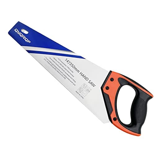14 Inch Hand Saw, Heavy Duty Wood Saw with Ergonomical Handle Rust-proof Handsaw for Sawing Pruning Gardening Wood Plastic and Drywall (orange)