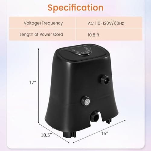 GYMAX Hot Tub Heater Pump, 1350W Electric Control Machine with Thermostatic Heating, Soothing Bubble Massage, Filtration System, LED Touch Panel & Freeze Protection, Inflatable SPA Pool Pump