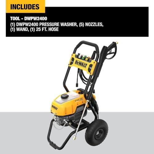 DEWALT Electric Pressure Washer, Cold Water, 2400-PSI, 1.1-GPM, Corded (DWPW2400)