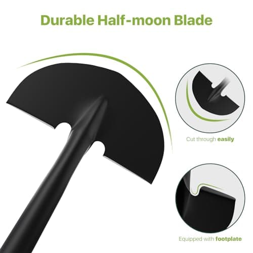 Edger Lawn Tool, Manual Half Moon Edger for Garden Border, Hand Lawn Edging Tool with D-Grip, 41-inch Long Handle Lawn Edger for Grass, Sidewalk, Yard