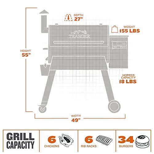 Traeger Grills Pro 780 Wood Pellet Smoker Grill, 6-in-1 BBQ Pellet Grill Combo, WiFi and App-Connected Electric Smoker, 780 Square Inches of Grilling Area, Temperature Control, Black Finish