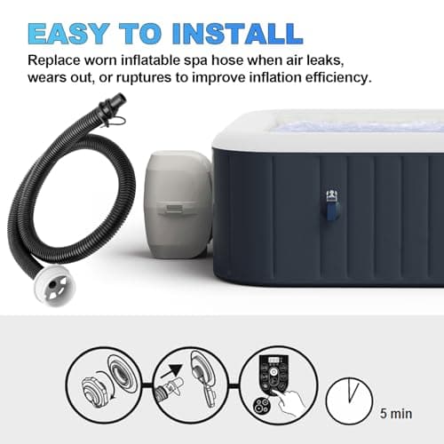 Lay Z Spa Hot Tub Air Inflate Inflation Hose Pipe Tube P6931 Fits for Coleman, Intex, & Best-way Portable Spa Pump, Massage Bath Tub Replacement Parts