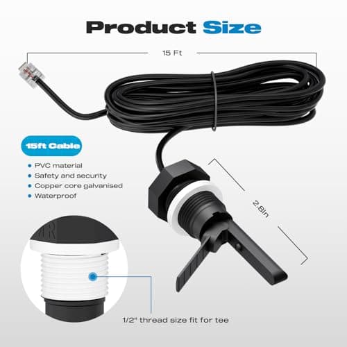 Hayward Flow Switch, GLX-FLO-RP for Hayward Goldline Aquarite Salt System Pool Flow Sensor Suitable Hayward Salt Cell and Chlorine Generator with 15ft Cable Pool Flow Switch