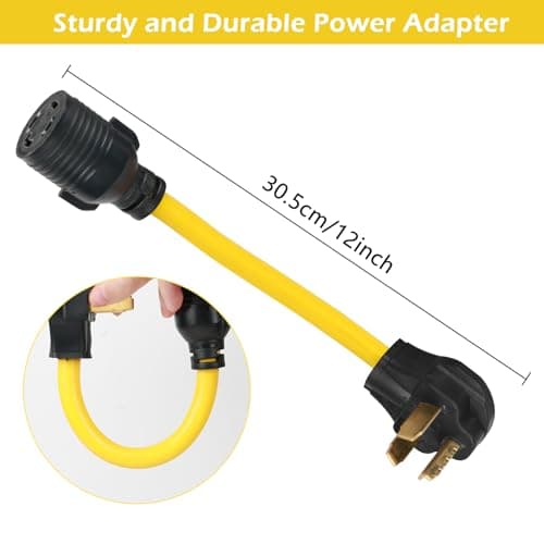 NEMA 10-30P to L14-30R Power Cord Adapter, ZDHQLHJ 30 Amp 3 Prong 10-30 Male Plug to 4 Prong Twist Lock L14-30 Female Outlet Receptacle Extension Cord, for Generator Welder Dryer Plasma Cutter