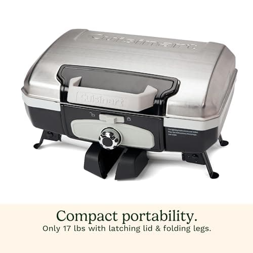 Cuisinart CGG-180TS Petit Gourmet Portable Tabletop Gas Grill, Stainless Steel