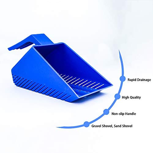 AQUA KT Aquarium Gravel Sand Shovel Scoop Cleaner Blue for Fish Tank Cleaning Tool