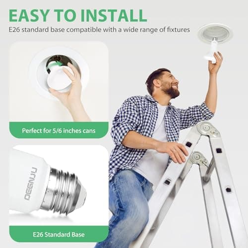 12 Pack BR30 LED Recessed Light Bulb, Dimmable Indoor Flood Light Bulbs CRI80 7W Equivalent 65W 2700K Soft White 650 Lumens, 15000 Lifetime Hours E26 Base LED Can Light Bulb, Flicker-Free