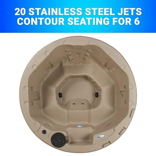 Outback Hot Tub, Fits 6 People, Standard Outlet Compatible, 20 Massage Jets, Cover Included, Made in USA, Aqualife by Strong Spas