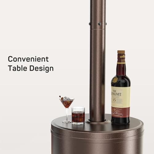 Propane Heater, 48,000 BTU Outdoor Heaters for Patio with Auto-off Safety Protection System, Double-Layer Stainless Steel with Wheels for Backyard, Deck, Garden, Porch