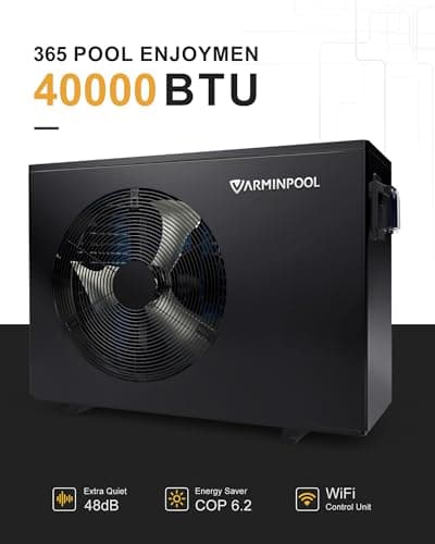 40000 BTU Pool Heat Pump for 13,000 Gallons Above Ground Swimming Pool, Features WiFi Remote Control Via App, Electric Pool Heater, Smart Inverter, Titanium Heat Exchanger, 220V