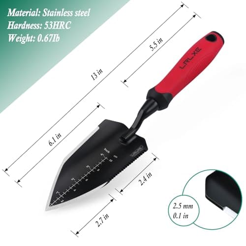 Garden Shovel-Heavy Duty Gardening Hand Trowel, Stainless Steel Garden Trowel with Rubberized Handle, Garden Tool for Soil Planting Digging Transplanting(Hand Trowel)