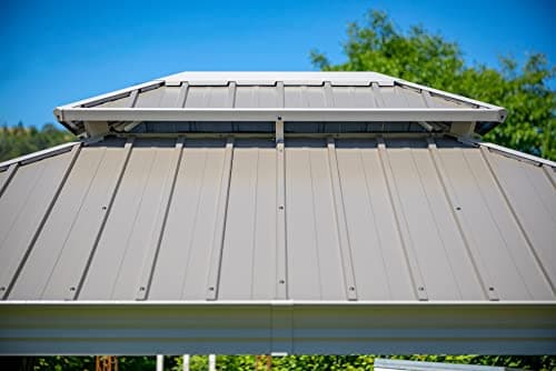 Sojag Outdoor 10' x 10' Monaco Hardtop Double Roof Gazebo Outdoor Sun Shelter, Champagne