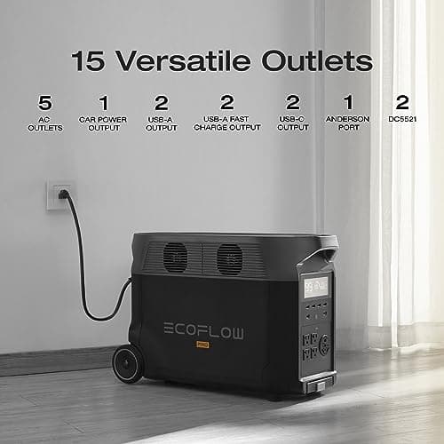 EF ECOFLOW Solar Generator 3.6KWh DELTA Pro with 2X400W Portable Solar Panel, 23% High Efficiency, 5 AC Outlets, 120V/3600W, for Home Backup Outdoors Camping RV Emergency