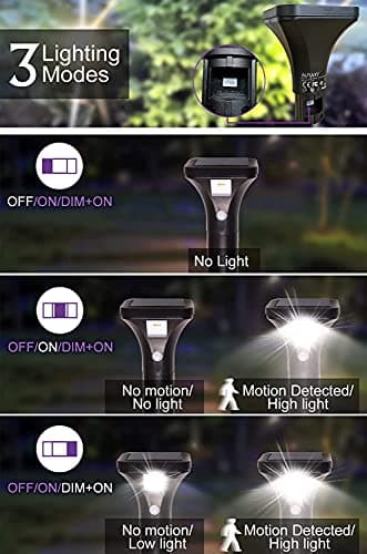 LED Solar Powered Motion Sensor Pathway Lights, Battery Powered Outdoor Waterproof Motion Detector Walkway Light, Use for Your House's Yard Backyard Driveway Sidewalk Path Garden etc.(4 Pack)
