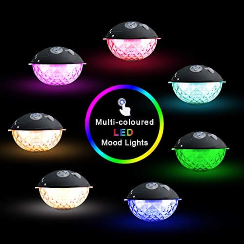 Floating Pool Speakers with Colorful Lights, IP68 Waterproof Bluetooth Speaker for Pool, Crystal Clear Sound Hot Tub Speaker for Pool, Spa and Outdoor