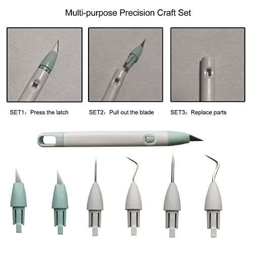 Craft Vinyl Weeding Tools Set Precision Carving Hobby Knife Pen Coming With Additional Blades and Weeder Removal Tool for Cricut Basic Weeding Tools for Art, Scrapbooking, Cutter and DIY