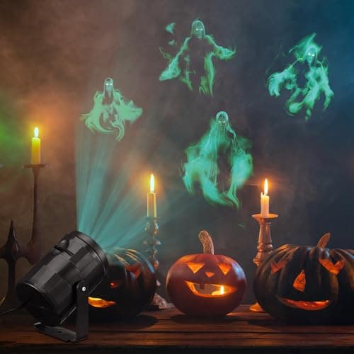 VIHOSE Skeleton Ghost Projector Rotating LED 4 in 1 Waterproof Digital Holiday Projector with Yard Stake for Outdoor Indoor Party Patio Garden Home House Decoration Landscape