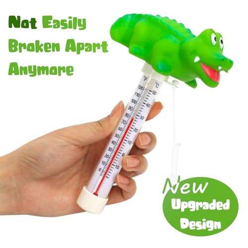 XY-WQ 2 Packs Floating Pool Thermometer, Large Size Easy Read for Water Temperature with String - Indoor and Outdoor Swimming Pools and Spas (Crocodile & Crab 04)