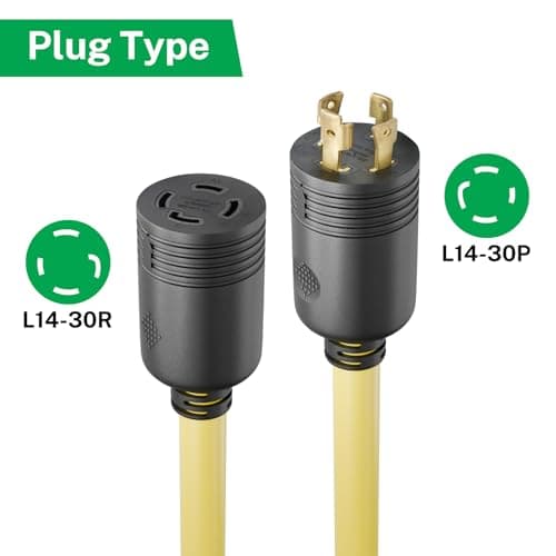 FIRMERST Generator Extension Cord 30 amp Twist Lock Plug 12 Feet, NEMA L14-30P to L14-30R