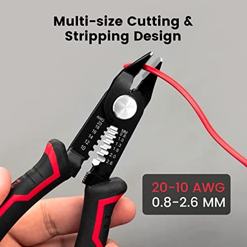 KAIWEETS Wire Cutters 6-Inch Flush cutter with Supplementary Stripping, Cutting Pliers, Handy and Slim Diagonal Cutters, Side Cutting Pliers, Sharp Snip, Safety Lock