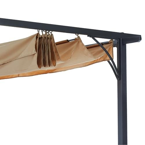 ABCCANOPY Patio Pergola 11x11 - Outdoor Sun Shade Canopy with Retractable Roof for Garden Porch Backyard (Gray)