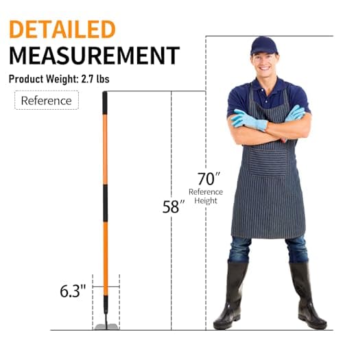 Garden Hoe Tool, Heavy Duty Hoe Garden Tool, Garden Hoe for Weeding with Long Fiberglass Handle, 58 Inches