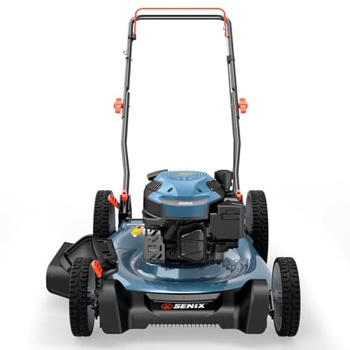 SENIX 144 cc Gas Lawn Mower, 21 inch 2-in-1 Push with Mulching and Side Discharge, 4-Cycle Engine, 6 Position Cutting Height Adjustment for Yard and Garden (LSPG-L6)