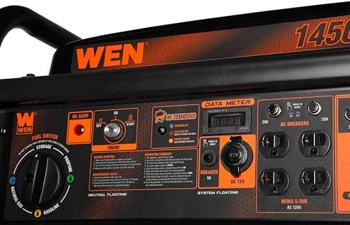 WEN 14,500-Watt 120V/240V Tri-Fuel Generator for Gas, Propane, and Natural Gas, Transfer-Switch Ready with Electric Start, Wheel Kit, and CO Watchdog (TF1450X)