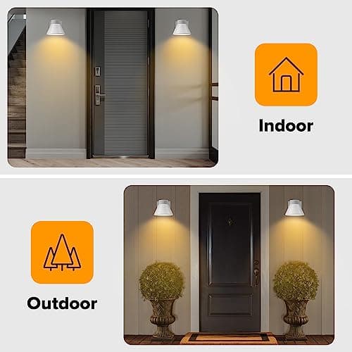UME 2 Pack LED Outdoor White Front Porch Lights, Waterproof Wall Lantern Light Fixture, Anti-Rust Farmhouse Barn Wall Sconce for Patio, Doorway, Garage