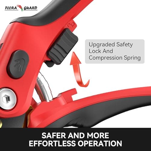 FLORA GUARD Bypass Pruning Shears, Garden Shears Heavy DutyTree Trimmers & Garden Clippers with Ergonomic Handle, Ideal Hand Pruners for Gardening, Shrubs & Branch Cutting.（HC202）