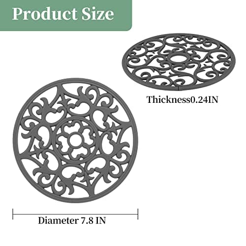Tirvets for Hot Dishes, Silicone Trivet Hot Pads for Kitchen, Silicone Trivets for Hot Pots and Pans, Trivets for Quartz Countertops, White Kitchen Silicone Trivet Mat for Tabletops Set of 6