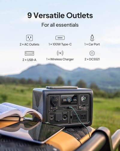 BLUETTI Solar Generator EB3A, 268Wh LiFePO4 Battery Backup w/ 2 600W (1,200W Surge) AC Outlets, Recharge from 0-80% in 30 Min., LFP Backup for Outdoor Camping, Trip, Power Outage
