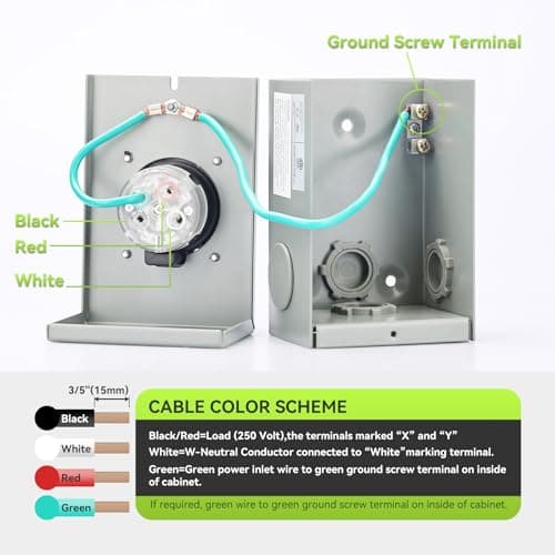 Pre-Drilling 30 Amp Generator Inlet Box RVMATE, NEMA L14-30P Power Inlet Box for 4 Prong Generator Cord, 125/250V,3750/7500W 30a Power Inlet Box, ETL Listed, Waterproof for Outdoor Use