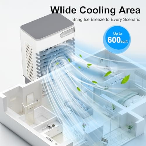 MEPTY 2500CFM Swamp Cooler Air Conditioner, 3-IN-1 Evaporative Air Cooler with 8Gal Tank, 120°Oscillation, 12H Timer, Remote Control, 3 Speeds, Outdoor Cooling Fan for Patio, Garage, Porch,Indoor Use