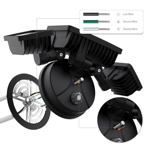 Onforu 60W LED Dusk to Dawn Outdoor Lighting, 2 Packs 6000LM Exterior Flood Lights, IP65 Waterproof Outdoor 3 Adjustable Heads Photocell Lights Fixture, 6500K Daylight White Floodlights