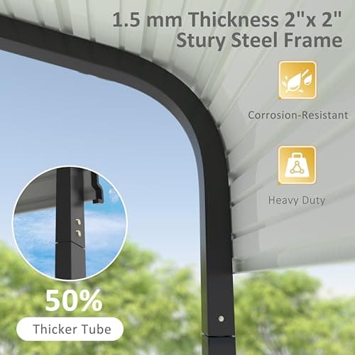 VEIKOU Metal Carport, Car Ports 20x20 Heavy Duty for Snow, Carports with Innovative Assembly Structure, Metal Garage Shelter for Car, Boat, Truck