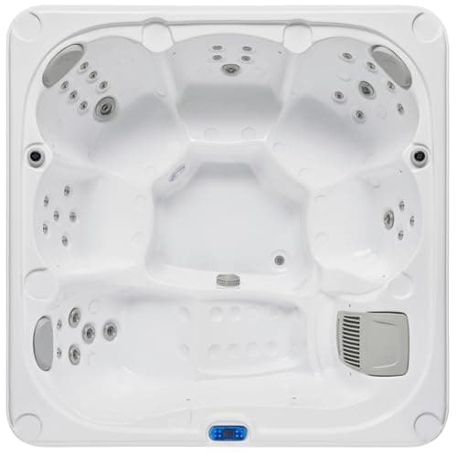 OCEAN FUTURE Outdoor Hot Tub, Massage Spa with 35 Jets, 240V Outdoor Spa with LED Lights, Control Panel and Ergonomic Seat Fits 6 People, Acrylic Hot Tub Spas 85" x 85"