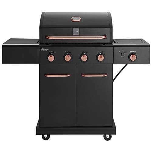 Kenmore 4 Burner Cabinet Style Propane Gas BBQ Grill with Searing Side Burner, 52000 Total BTU, Black and Copper | Kenmore Grill Cover for Outdoor Grill, 56 Inch, Waterproof