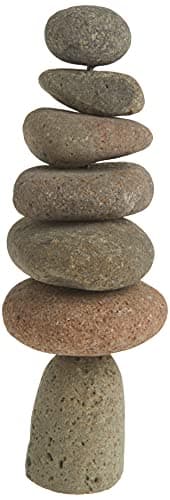 Ancient Graffiti Large 7-Stone Natural River Stone Cairn, 11 inches